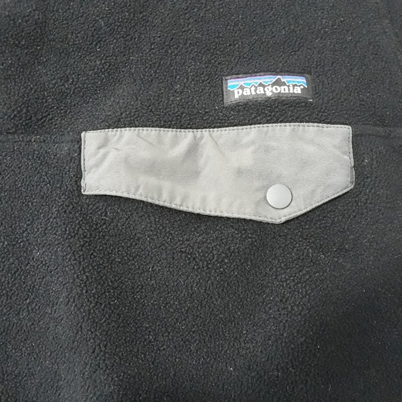 Patagonia Synchilla Fleece Sweater Quater  Snap Black Gray Size Small - Picture 5 of 12